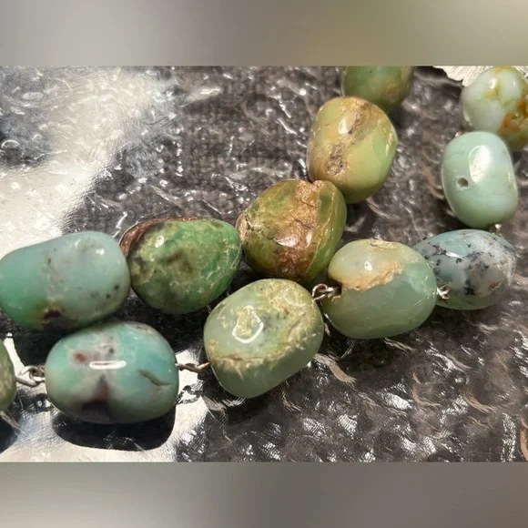 High-Grade Ocean Oracle Natural Green Opal Necklace – Mermaid Priestess Stone - Picture 4 of 5